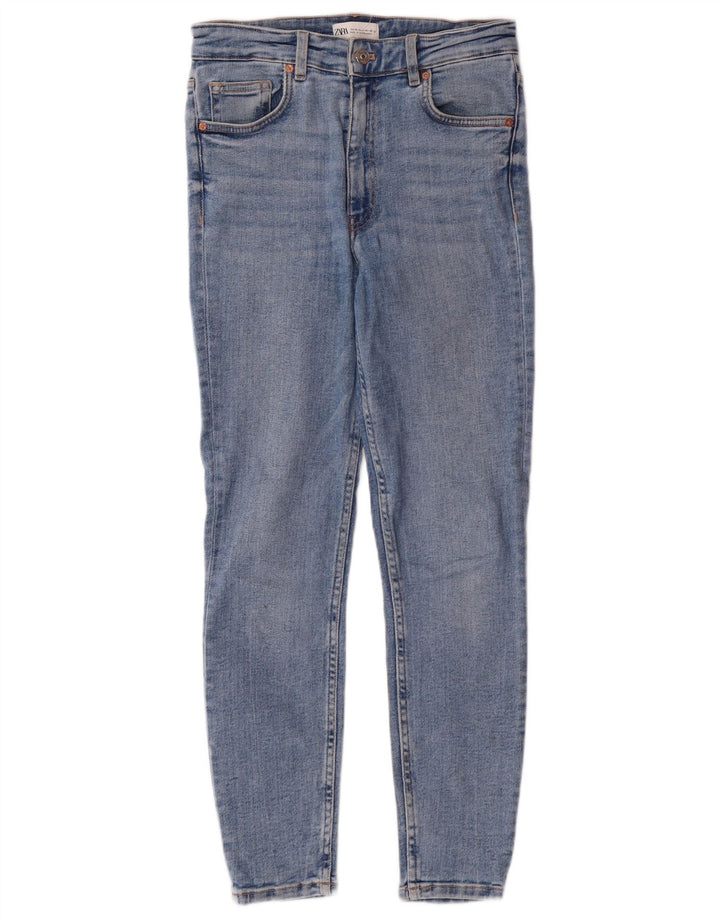 Zara Dame Højtalje Skinny Jeans EU 38 Small W28 L27 Blue Classic
