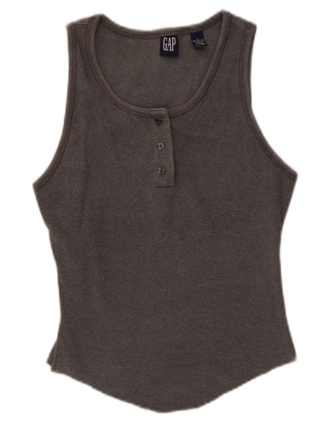 Gap Womens Crop Vest Top UK 14 Large Grå Bomuld