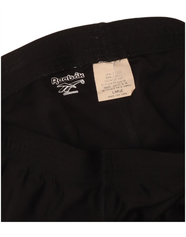 Reebok Womens Leggings UK 14 Large Black Nylon