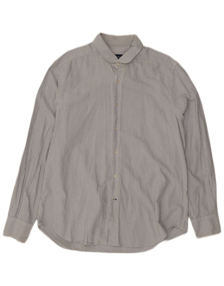 Massimo Dutti Herreskjorte XL Blå nålestribet