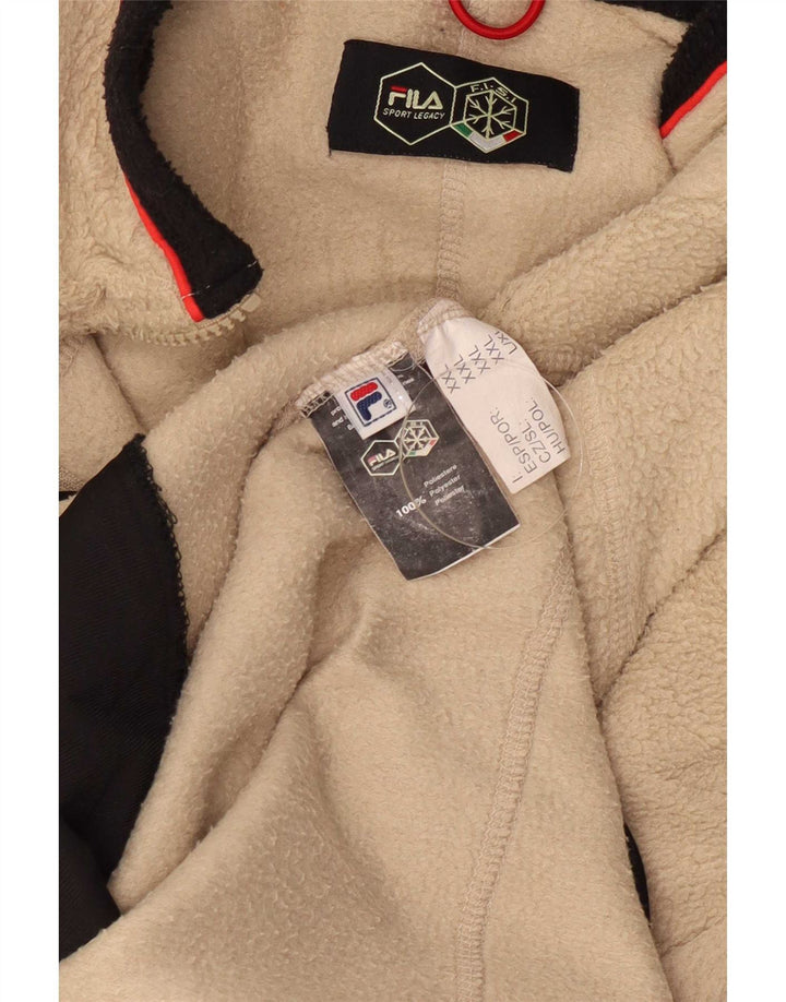 Fila Herre Fleecejakke UK 44 2XL Beige Colourblock Polyester