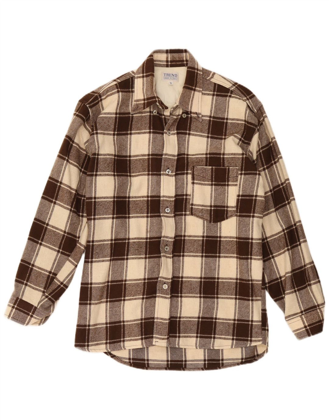 Trend herre skovhugger flannel skjorte lille brun ternet bomuld