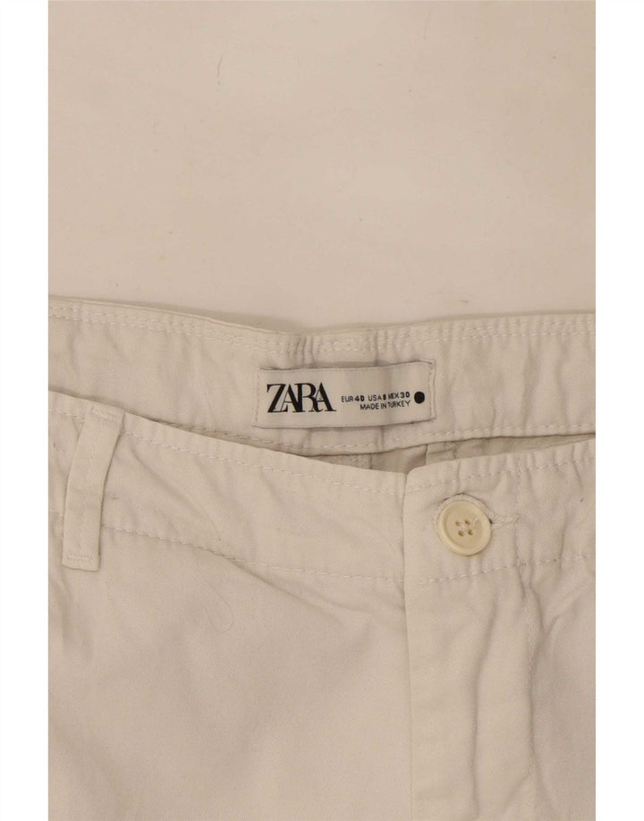 Zara Dame Capri Bukser EU 40 Medium W30 L21 Beige