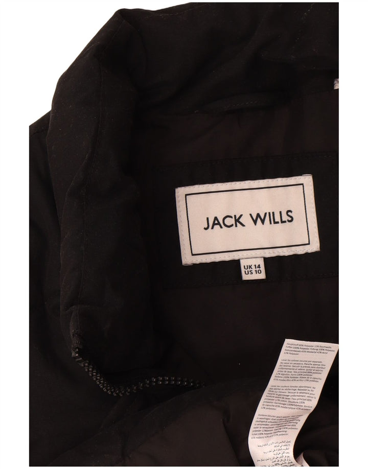 Jack Wills Womens Gilet UK 14 Large Black Bomuld