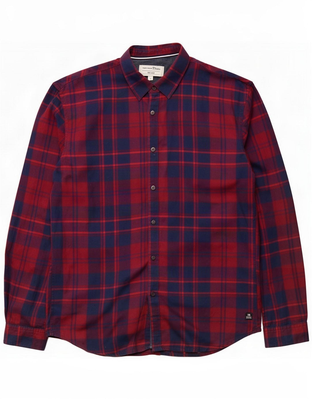 Tom Tailor Herre flannelskjorte XL rød ternet bomuld