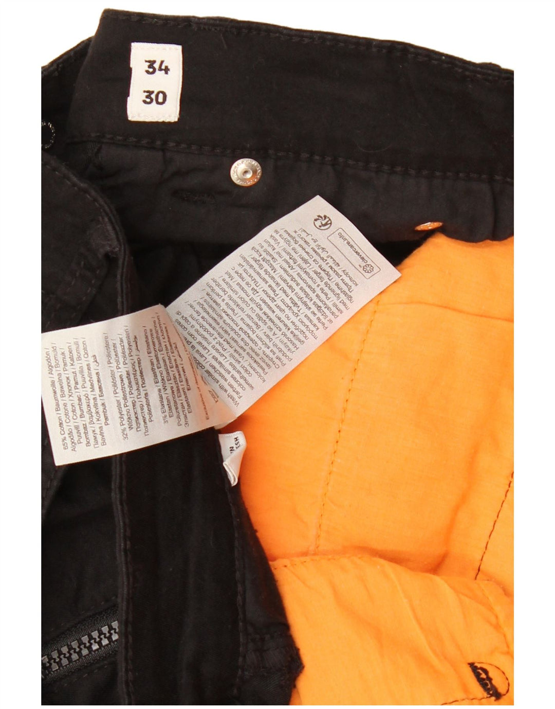 JACK & JONES Herre Cargo Cropped Bukser W34 L26 Sort Bomuld