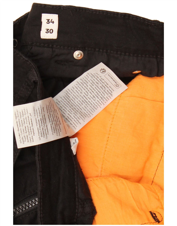 JACK & JONES Herre Cargo Cropped Bukser W34 L26 Sort Bomuld