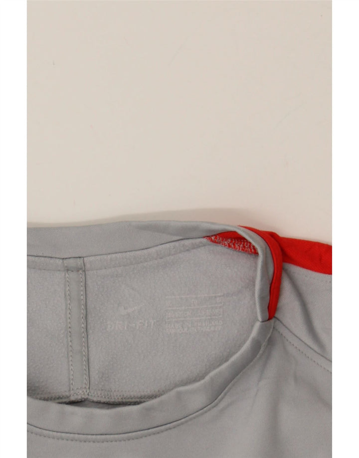 NIKE Dame Dri Fit Top Langærmet UK 14 Medium Grey Polyester