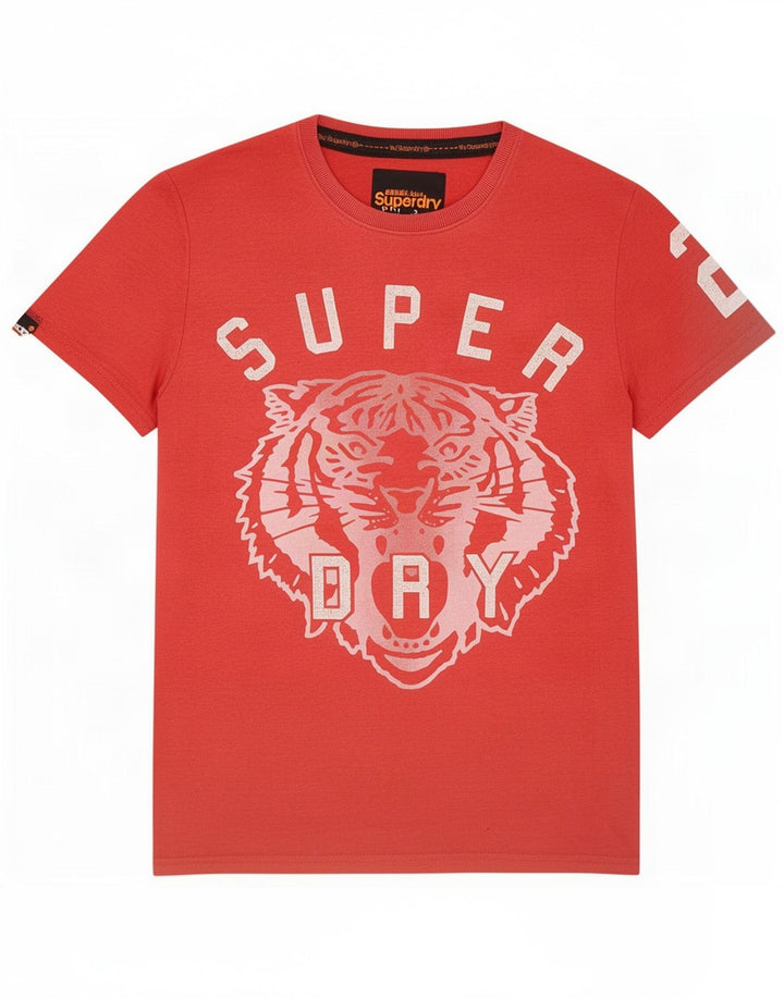 Superdry Grafisk T-shirt til mænd, medium rød bomuld