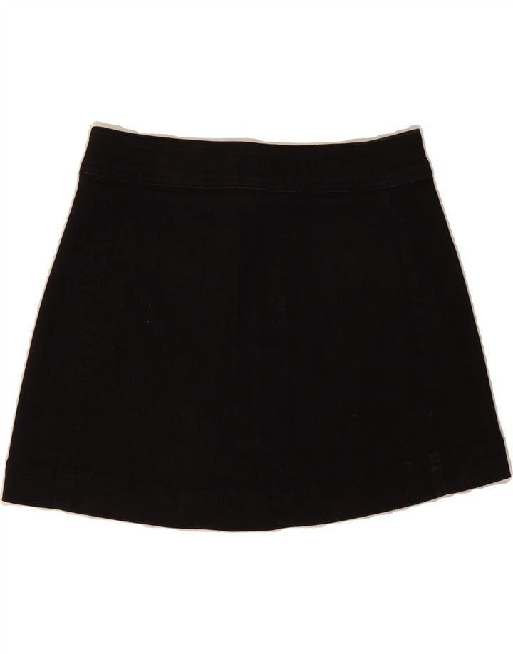 VINTAGE Womens Mini Denim Skirt US 4 Small W28 Black Cotton Vintage Vintage and Second-Hand Vintage from Messina Hembry 