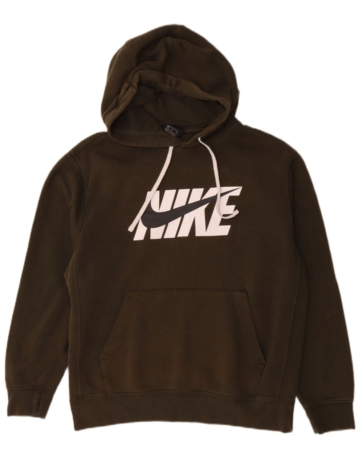 Nike Herre grafisk hættetrøje Jumper Medium Khaki Bomuld
