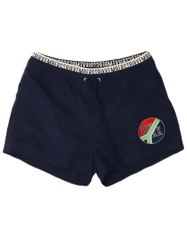 Bikkembergs Grafiske badeshorts til mænd Large Navy Blue Colourblock