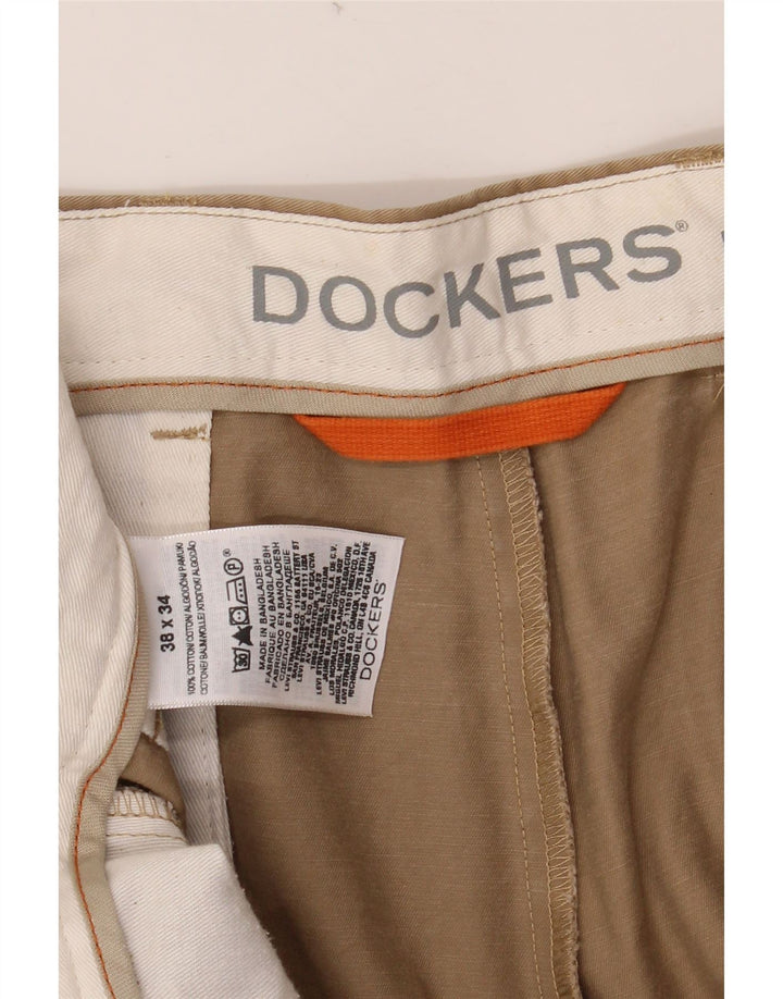 DOCKERS Straight Chino Bukser til mænd W38 L34 Beige Bomuld