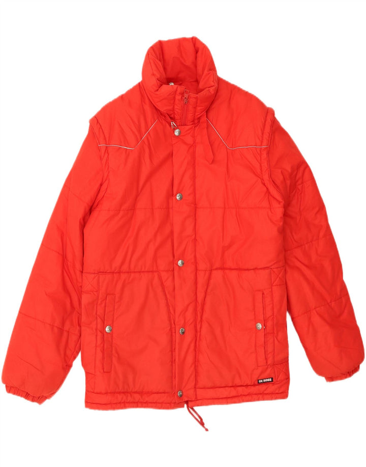 MC ROSS Womens Padded Jacket IT 46 Large Red Polyester Vintage MC Ross and Second-Hand MC Ross from Messina Hembry 
