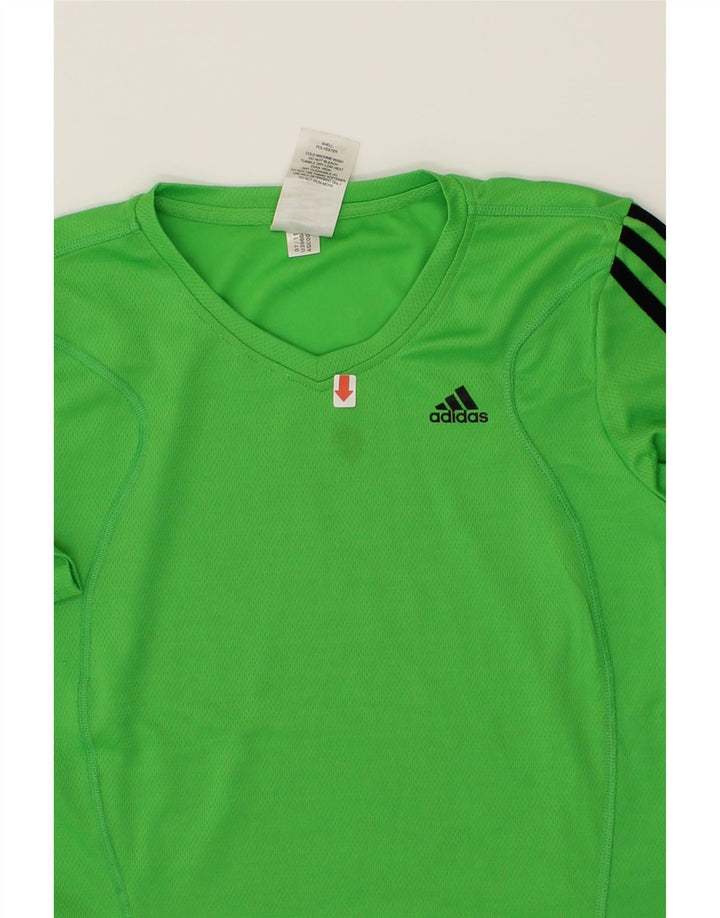 ADIDAS Womens T-Shirt Top UK 10 Small Green Polyester Vintage Adidas and Second-Hand Adidas from Messina Hembry 