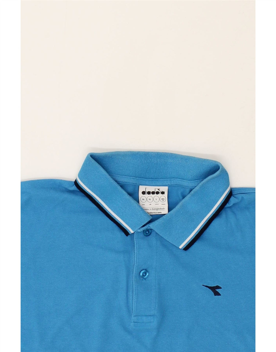 DIADORA Mens Polo Shirt Large Blue Cotton Vintage Diadora and Second-Hand Diadora from Messina Hembry 