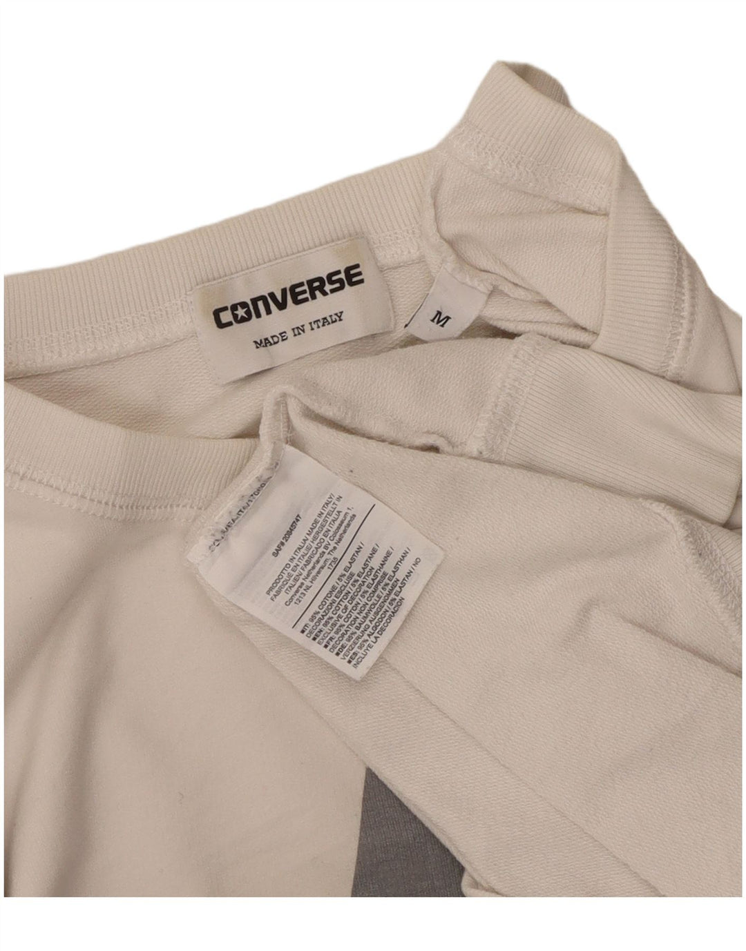 Converse Herre All Star Graphic Sweatshirt Jumper Medium Hvid Bomuld