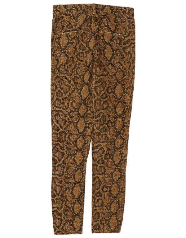 Zara Womens Skinny Casual Trousers EU 40 Medium W30 L27 Brown Animal Print