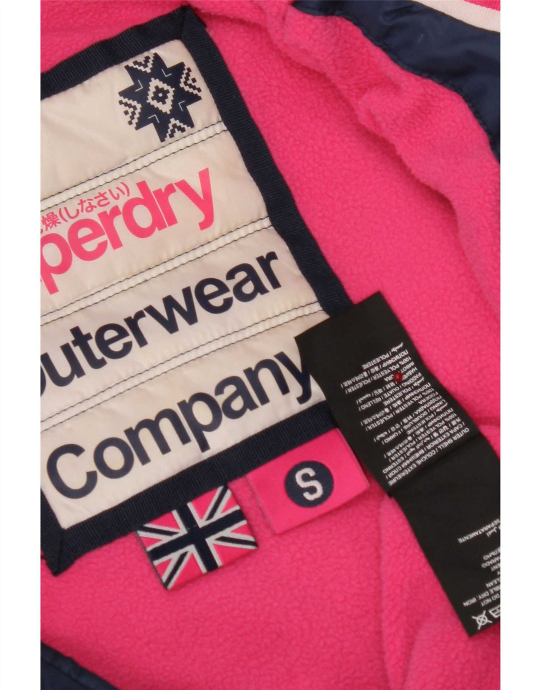Superdry Polstret hættejakke til kvinder UK 10 Lille marineblå polyester