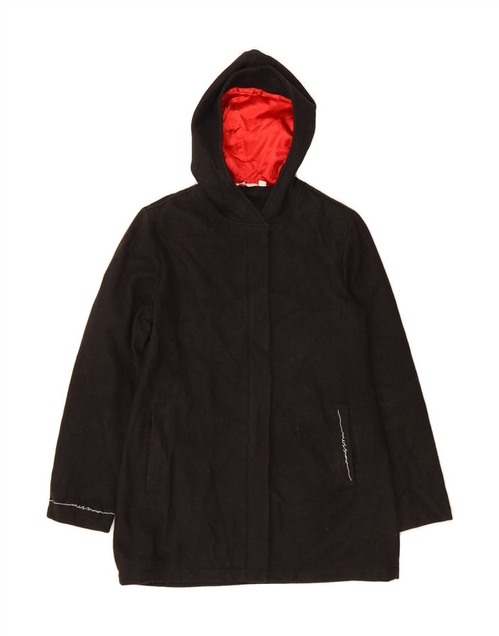 MOSSIMO Womens Hooded Overcoat US 12 Large Black Wool Vintage Mossimo and Second-Hand Mossimo from Messina Hembry 