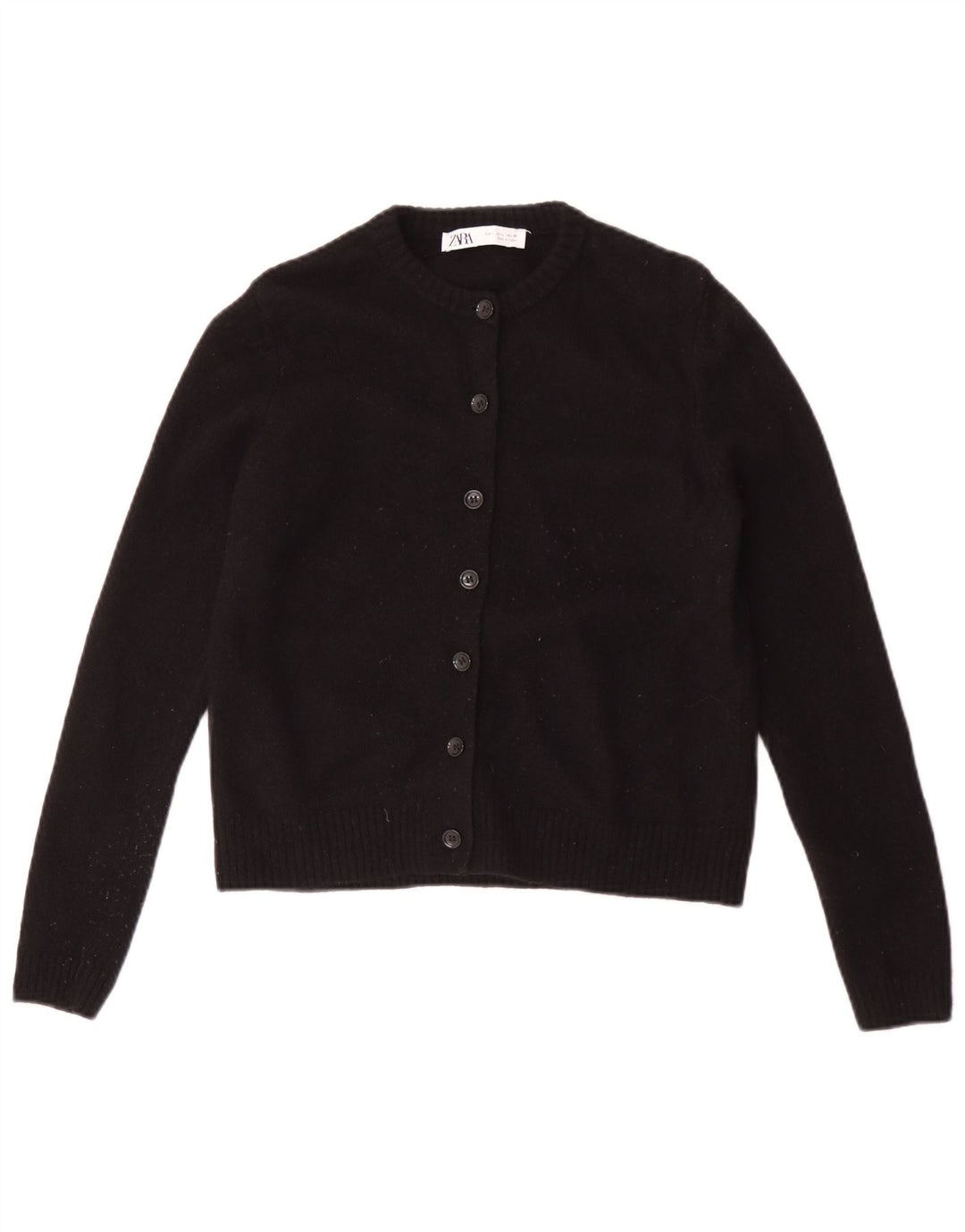 Zara Dame Cardigan Sweater UK 14 Stor Sort Uld