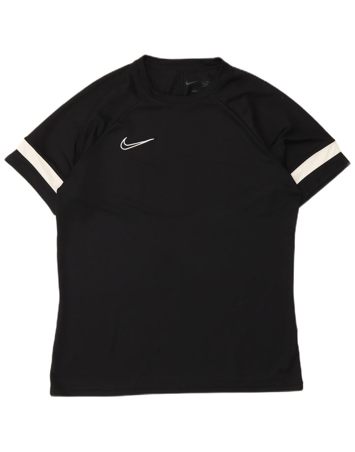 Nike Herre Dri Fit T-Shirt Top Stor Sort Colourblock Polyester