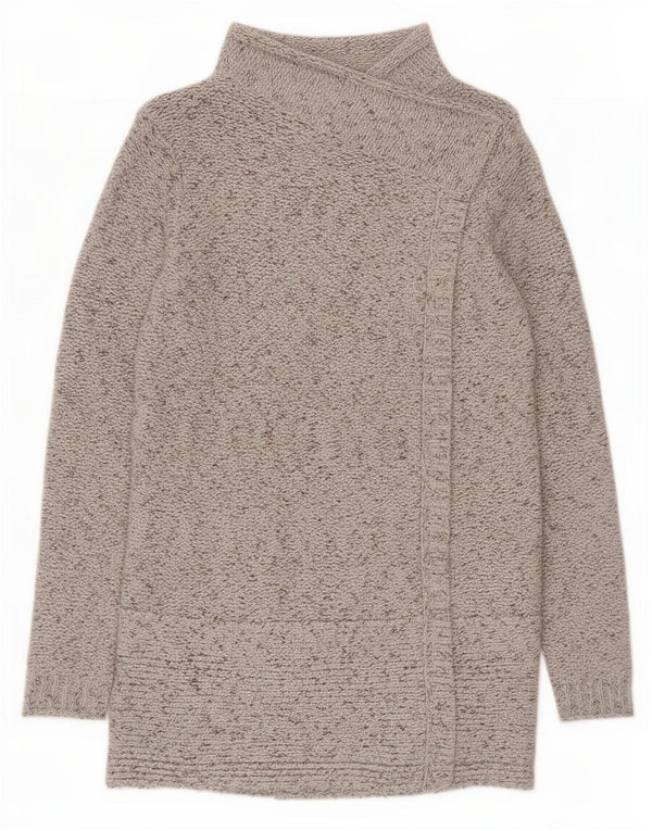 White Stuff Womens Open Cardigan Sweater UK 12 Medium Grey Flecked Acryl