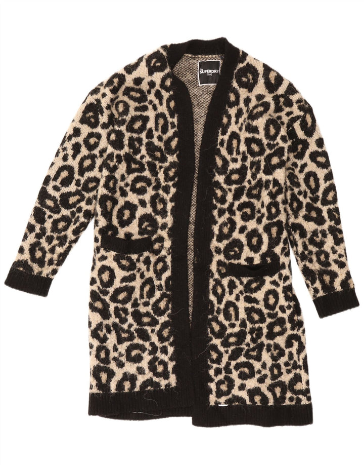 Superdry Womens Oversized Longline Cardigan Sweater UK 10 Small Black