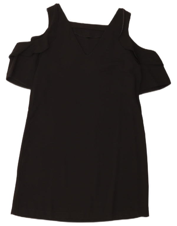 Næste Kvinder Off Shoulder Kjole UK 12 Medium Sort Polyester