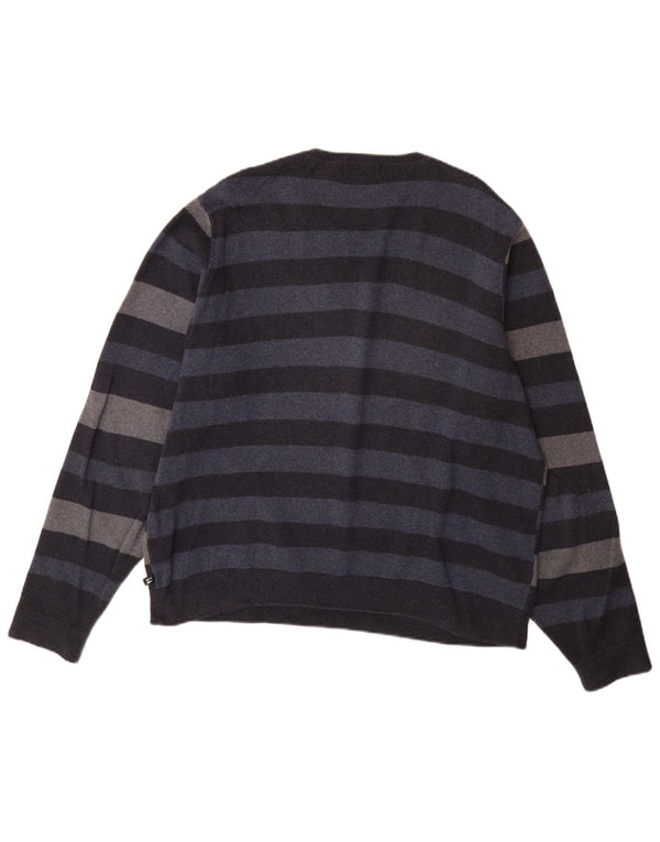 Marks & Spencer Herre sweater med rund hals, medium marineblå stribet