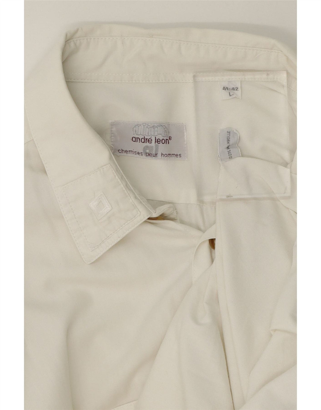 ANDRE LEON Mens Shirt Size 41/42 Larg White Cotton Vintage Andre Leon and Second-Hand Andre Leon from Messina Hembry 