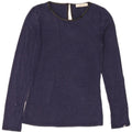 Oasis Dame Top Langærmet UK 6 XS Navy Blue Viscose