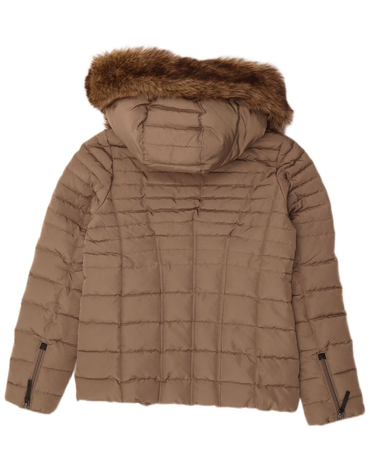 OLIVER Womens Hooded Padded Jacket UK 10 Small  Beige Polyester