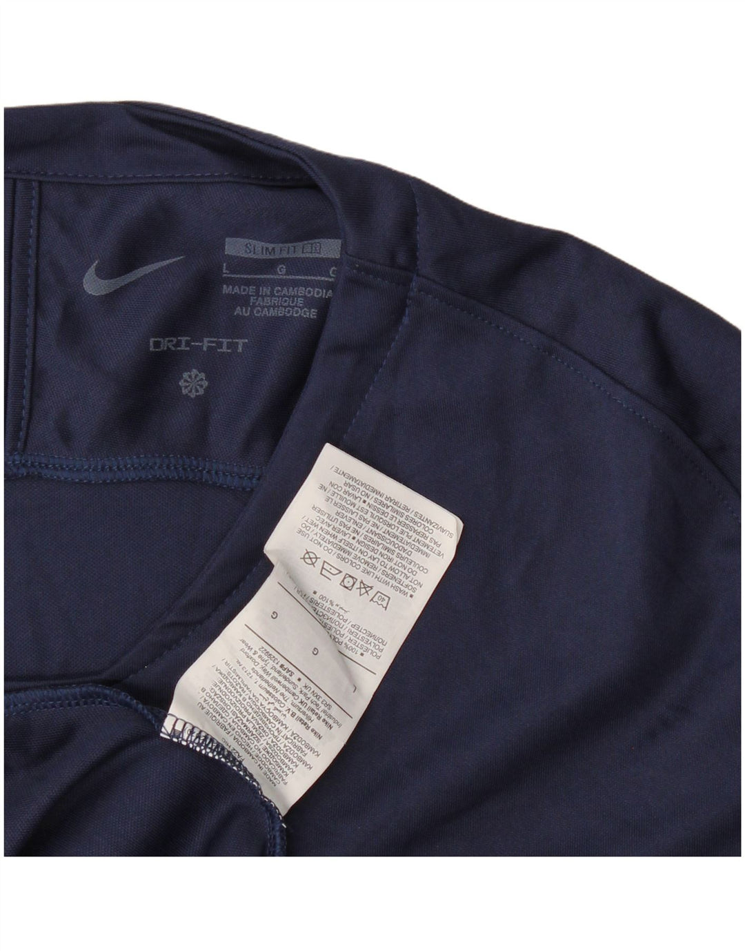 Nike Herre Dri Fit Slim Fit Top Langærmet Stor Marineblå Polyester