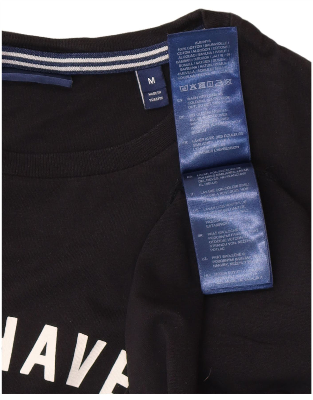 Gant Herre New Haven Grafisk T-Shirt Top Medium Sort Bomuld