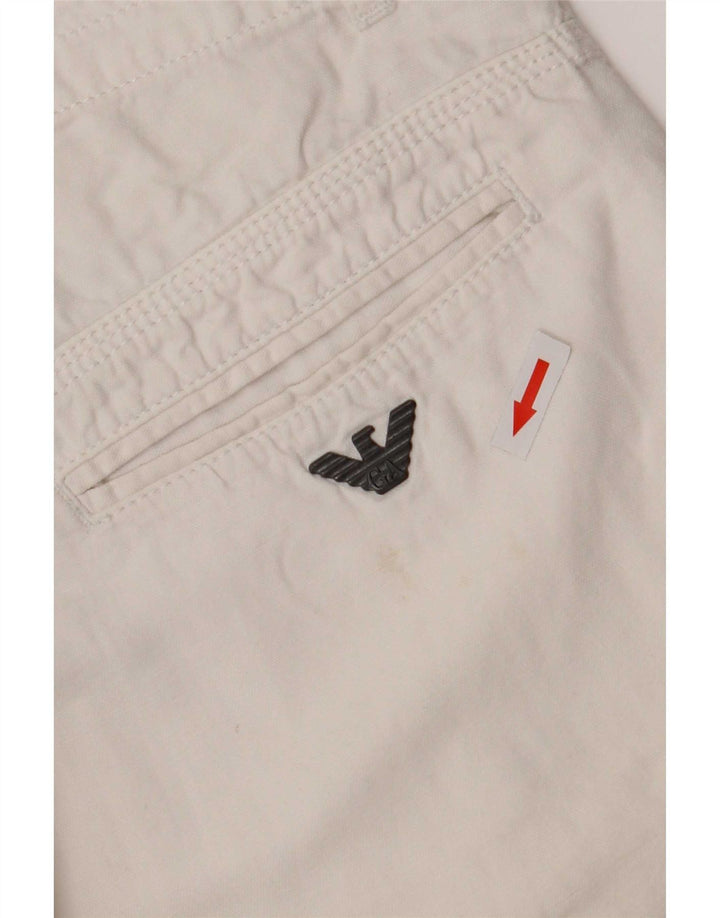 Armani Boys Chino Shorts 15-16 år W32 Hvid Bomuld