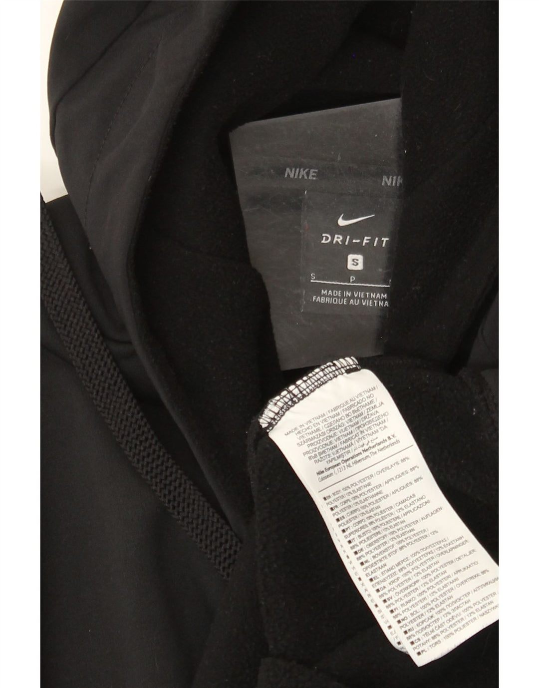 Nike Herre Dri Fit Hættetrøje med lynlås, lille sort polyester