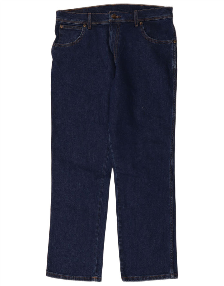 Wrangler Herre Regular Fit Straight Jeans W34 L30 Blå Bomuld