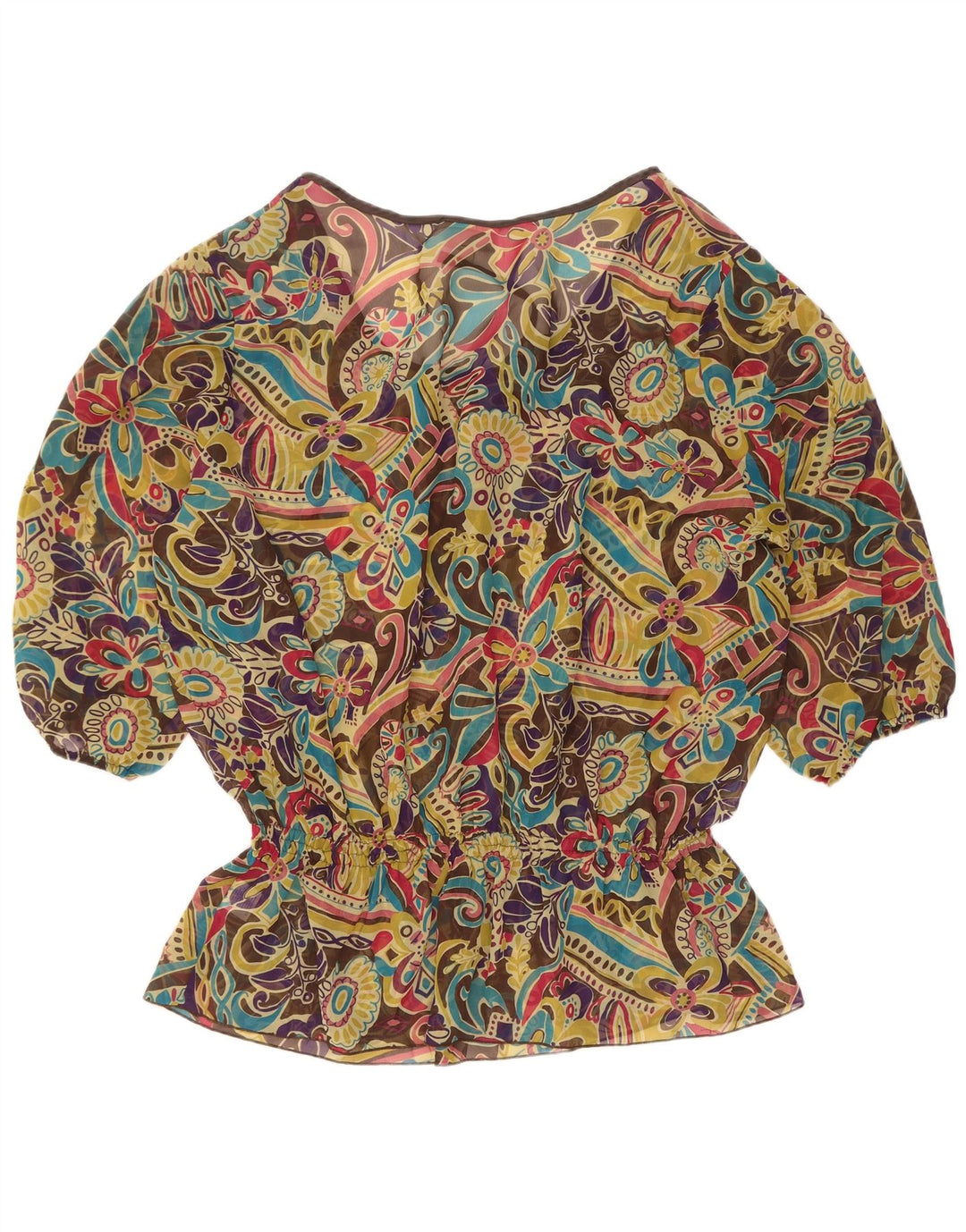 Marks & Spencer Dame See Through Bluse Top UK 22 3XL Flerfarvet