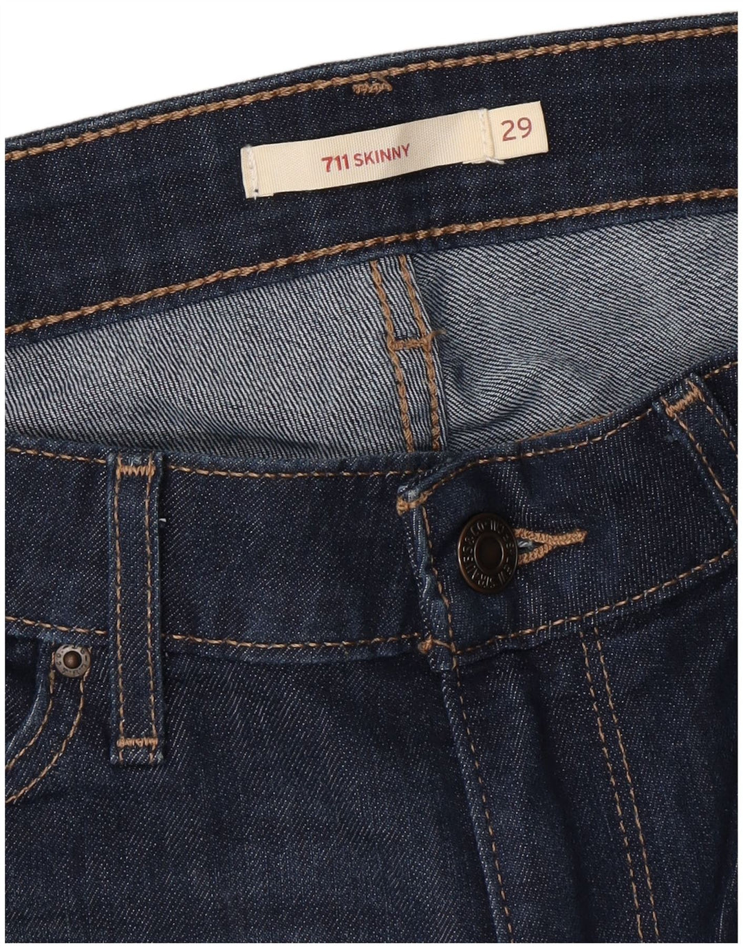 LEVI'S Womens 711 Skinny Jeans W29 L33 Blue Cotton