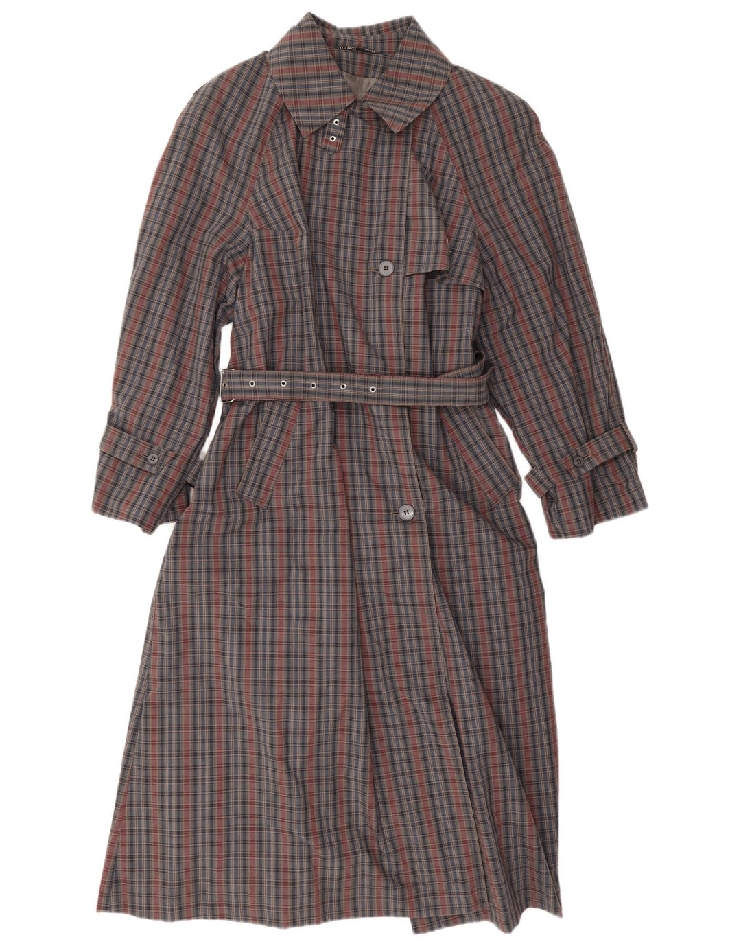 Vintage trenchcoat til kvinder EU 42, stor grå ternet