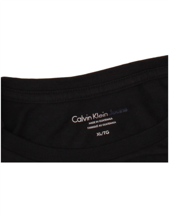 Calvin Klein Jeans Herre grafisk T-shirt Top XL Navy Blue