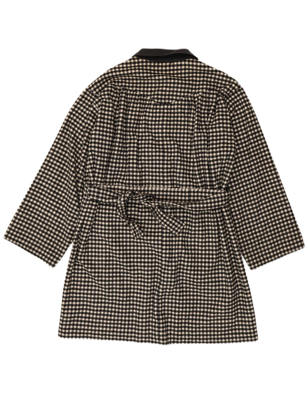 Vintage Dame Overfrakke UK 18 XL Sort Gingham