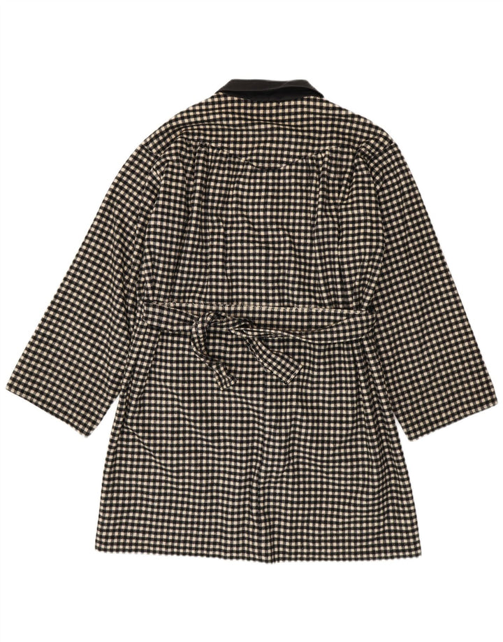 Vintage Dame Overfrakke UK 18 XL Sort Gingham