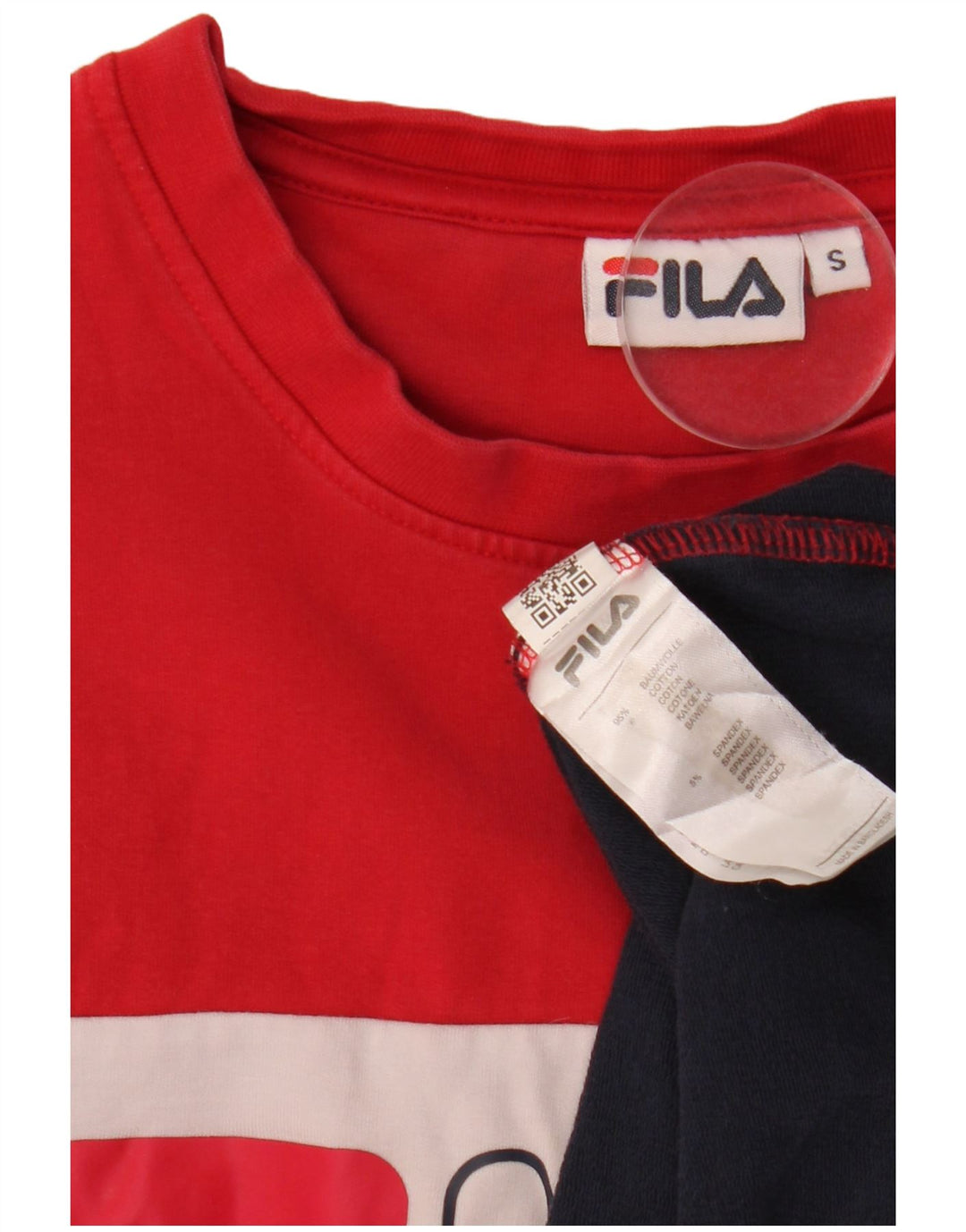 FILA Graphic Sweatshirt Jumper UK 10 Small Navy Blue Colourblock