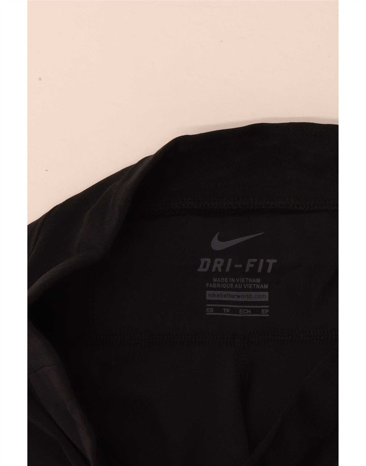 Nike Dame Dri Fit Capri Leggings UK 4 XS Sort Polyester