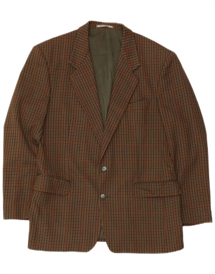 Vintage herre 2-knaps blazerjakke UK 38 Medium Brown Houndstooth