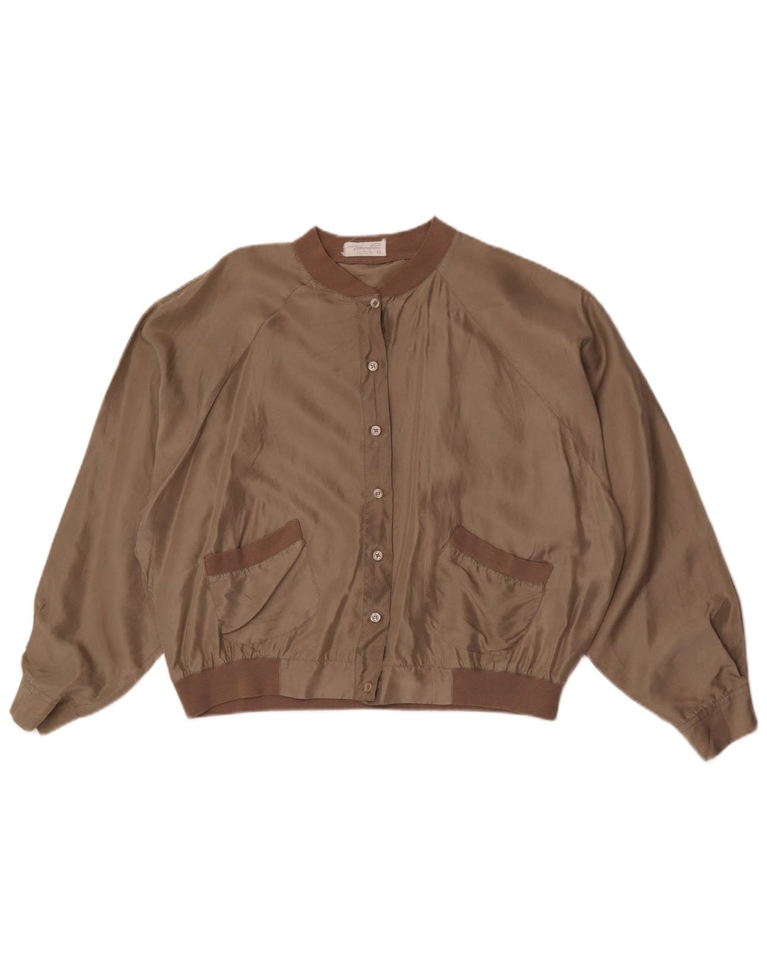 Marco Pecci Dame Oversized Bomber Jacket IT 42 Medium Brun Silke