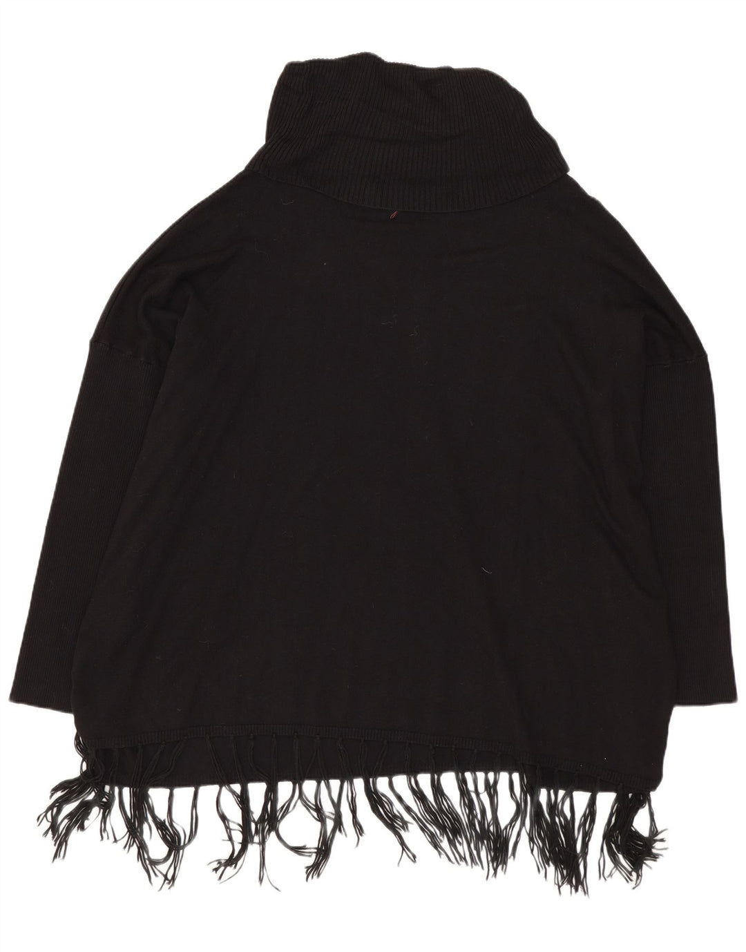 Desigual Dame Oversized Roll Neck Jumper Sweater UK 18 XL Sort Viscose