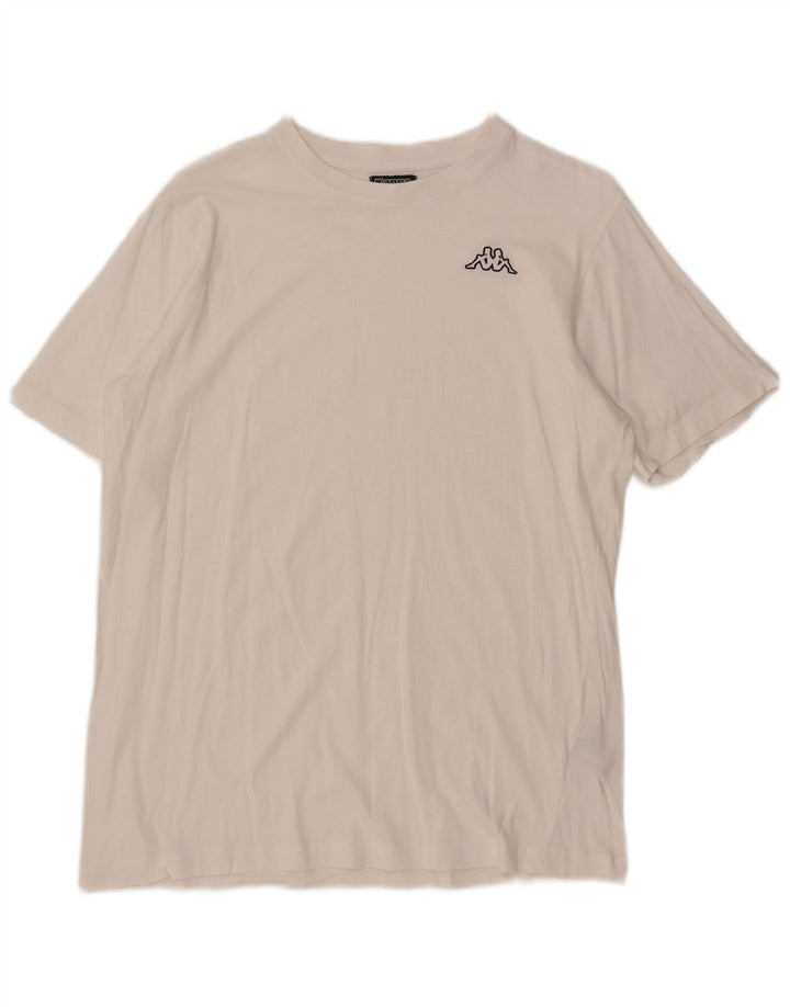 Kappa Herre T-Shirt Top Medium Hvid Bomuld